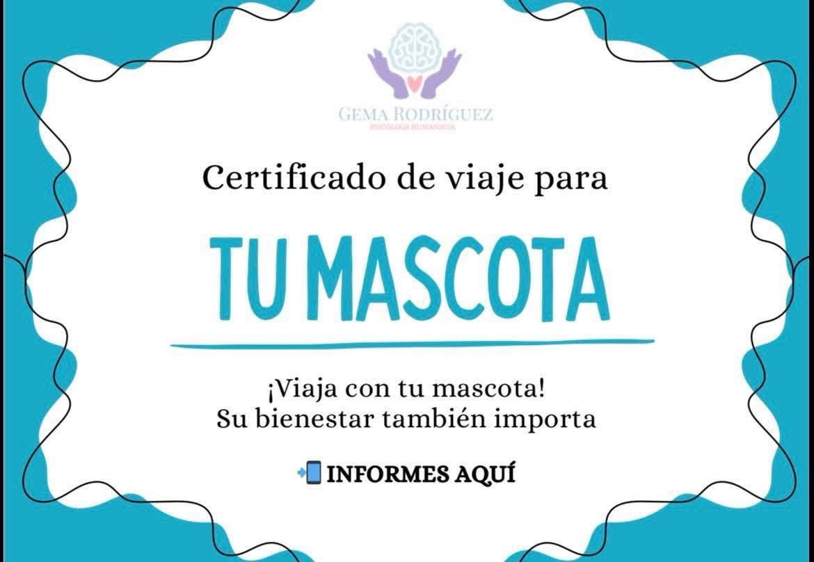 Certificado de viaje para tu mascota